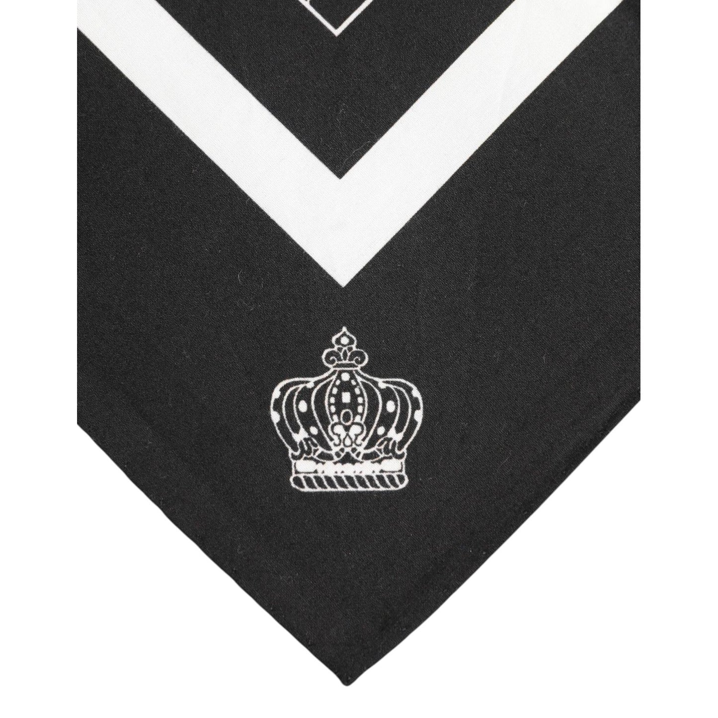 Dolce & Gabbana Black White Printed Square Men Foulard Scarf Dolce & Gabbana