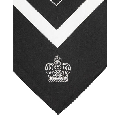 Dolce & Gabbana Black White Printed Square Men Foulard Scarf Dolce & Gabbana