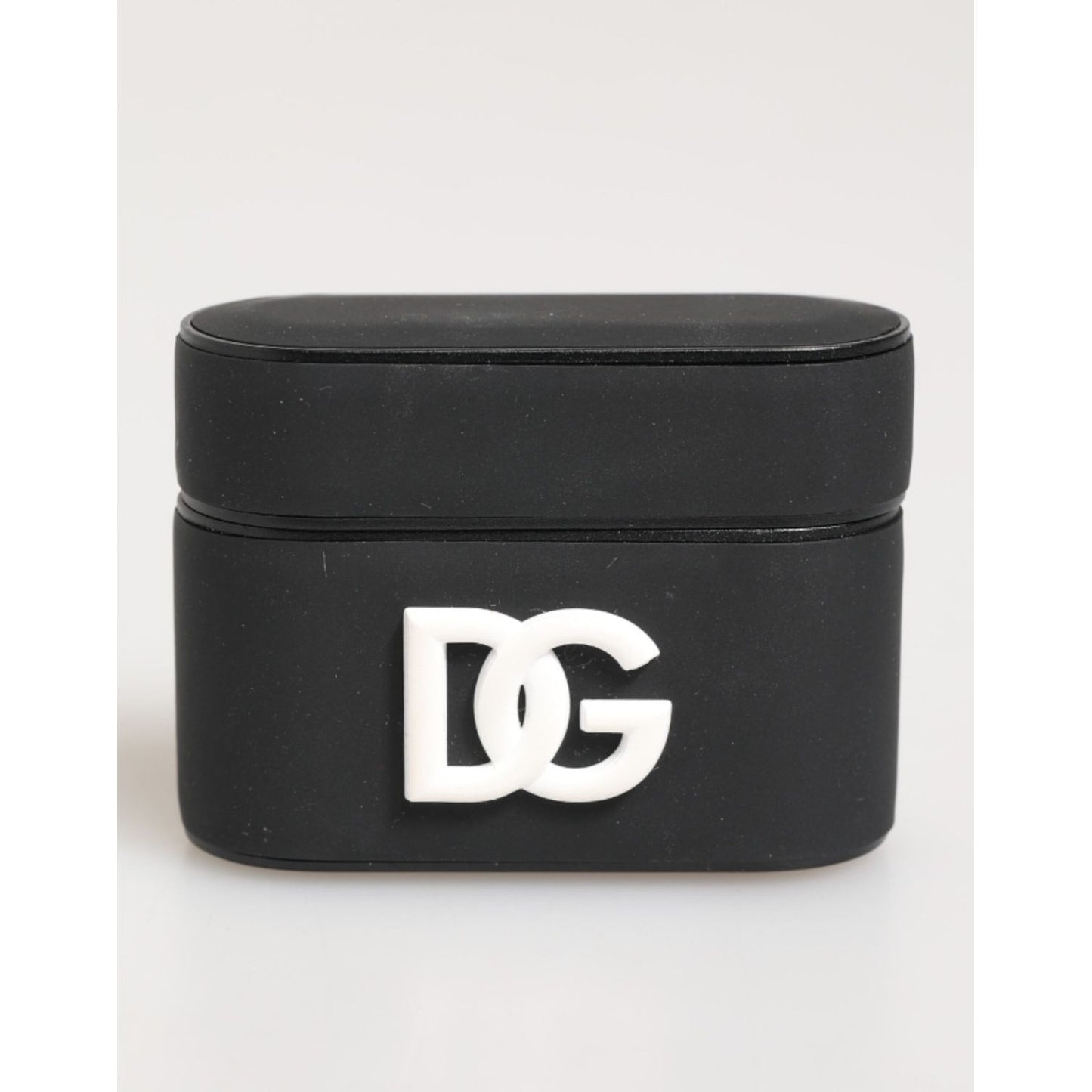 Dolce & Gabbana Black White Rubber Embossed Logo Accessory Airpods Case