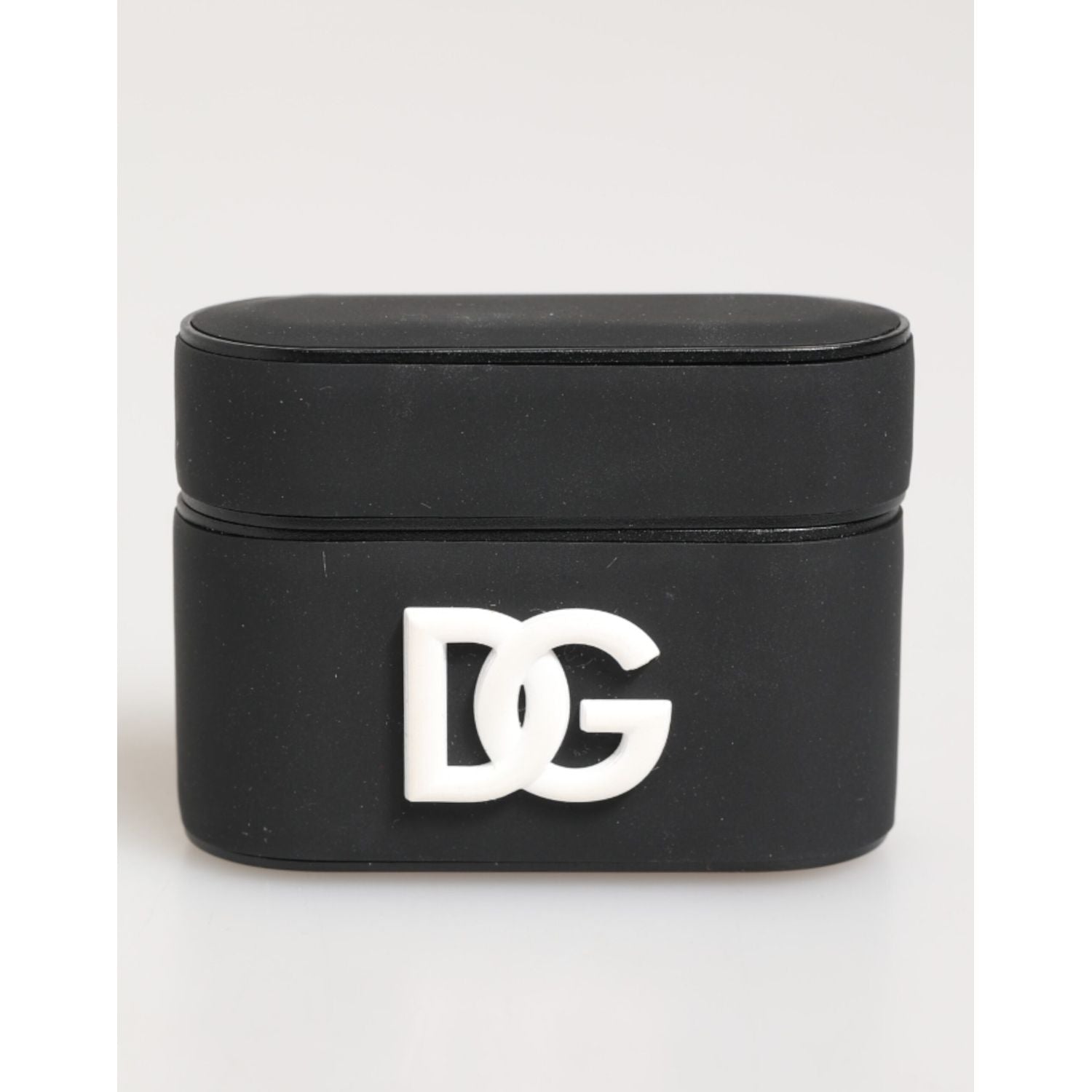 Dolce & Gabbana Black White Rubber Embossed Logo Accessory Airpods Case