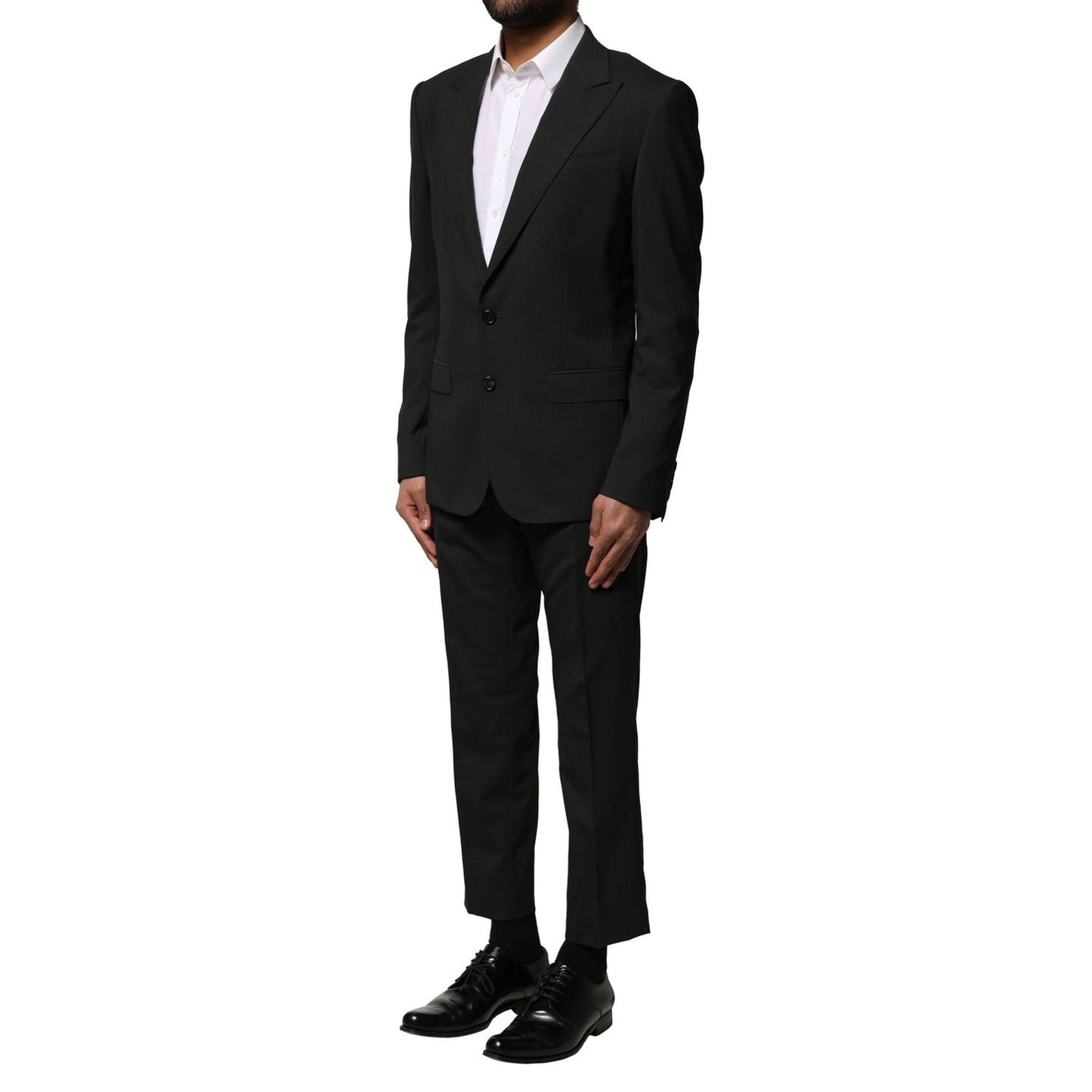 Dolce & Gabbana Black Wool 2 Piece Single Breasted Suit Dolce & Gabbana
