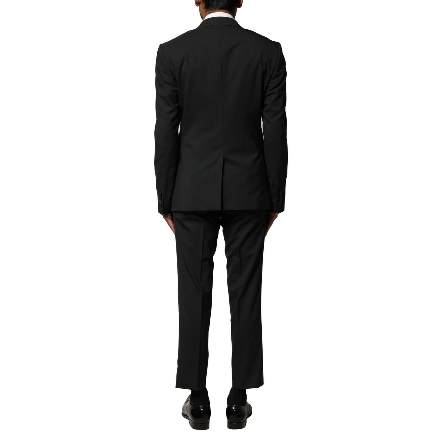Dolce & Gabbana Black Wool 2 Piece Single Breasted Suit Dolce & Gabbana