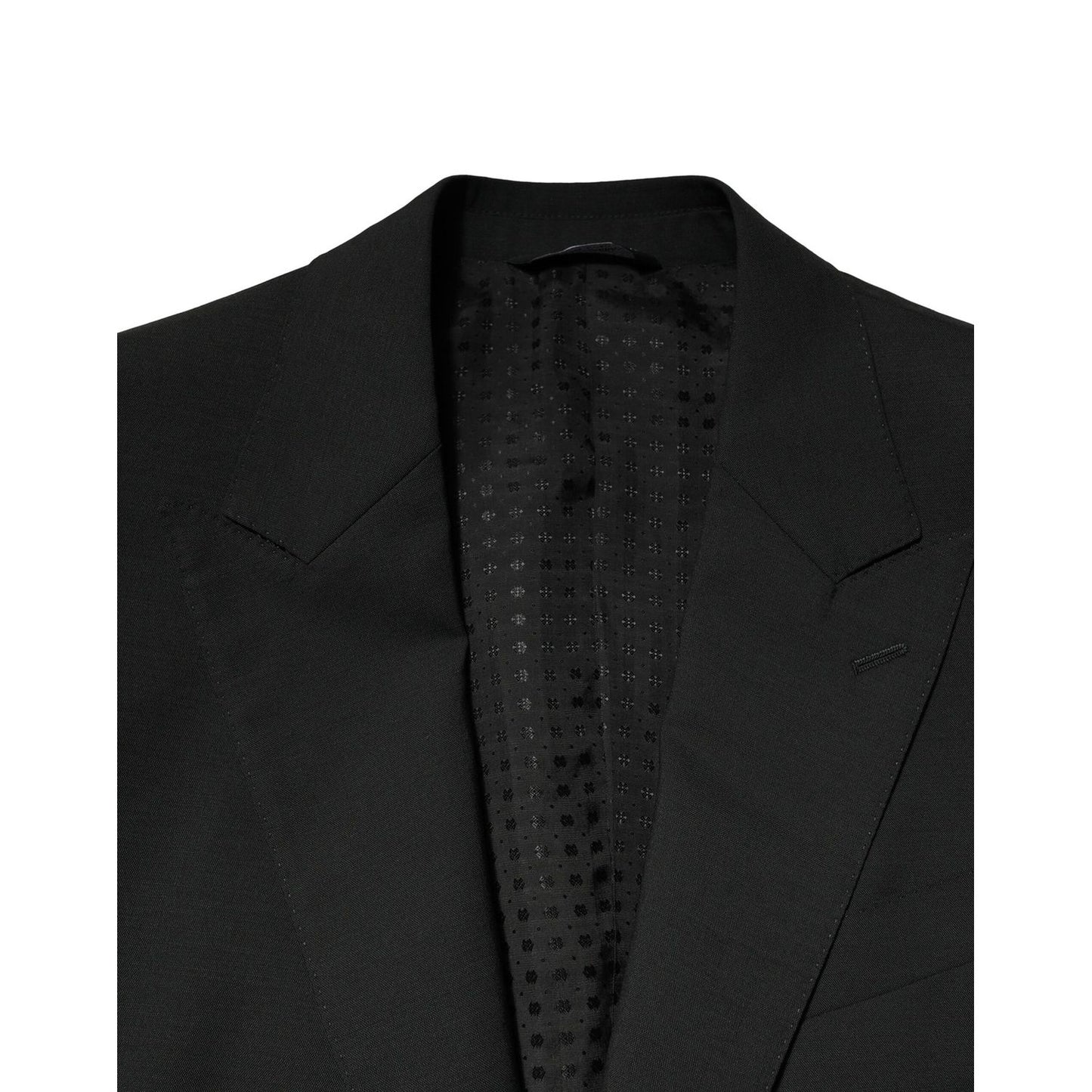 Dolce & Gabbana Black Wool 2 Piece Single Breasted Suit Dolce & Gabbana