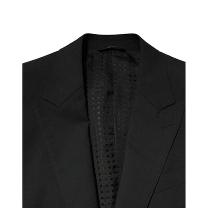 Dolce & Gabbana Black Wool 2 Piece Single Breasted Suit Dolce & Gabbana
