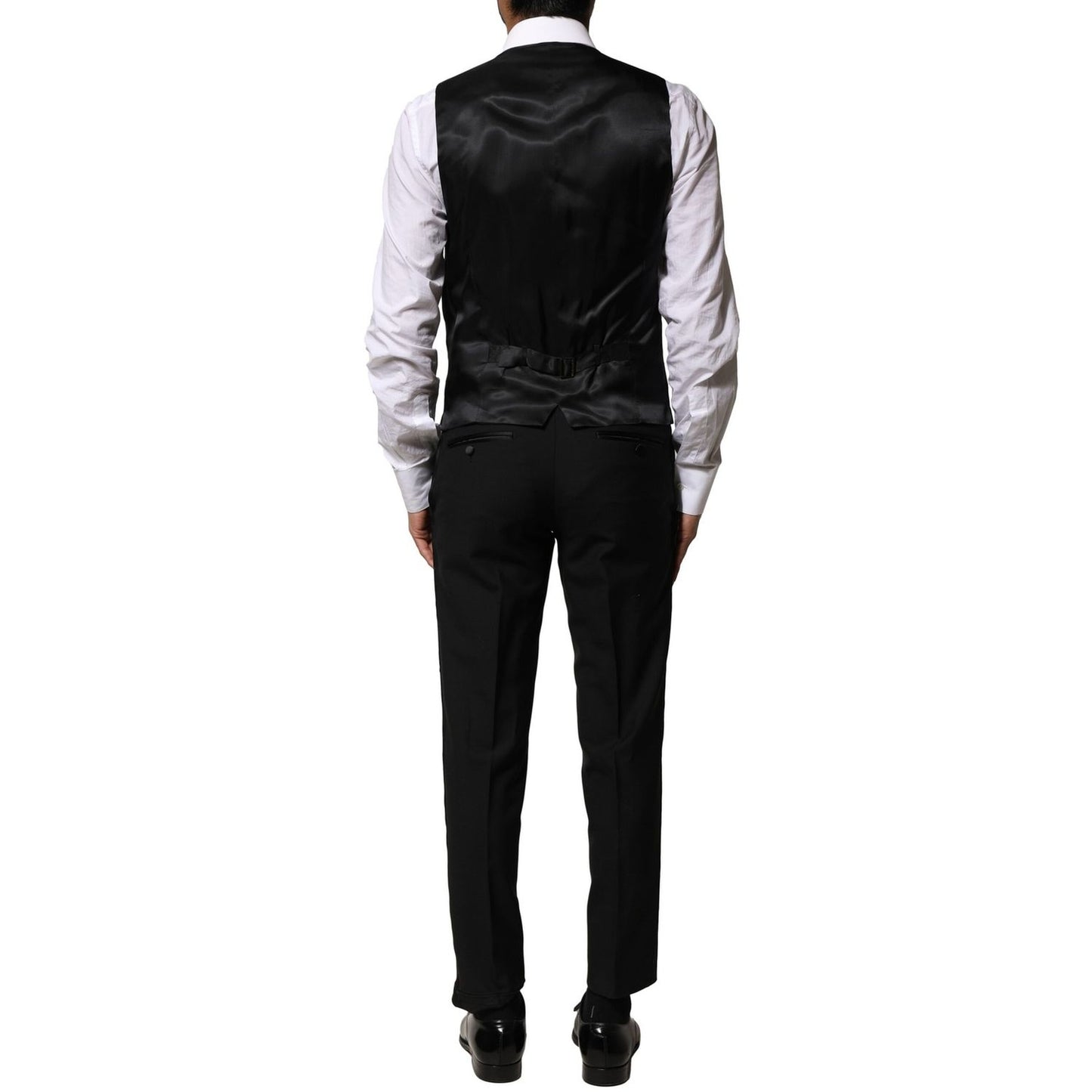 Dolce & Gabbana Black Wool 3 Piece Single Breasted Suit Dolce & Gabbana