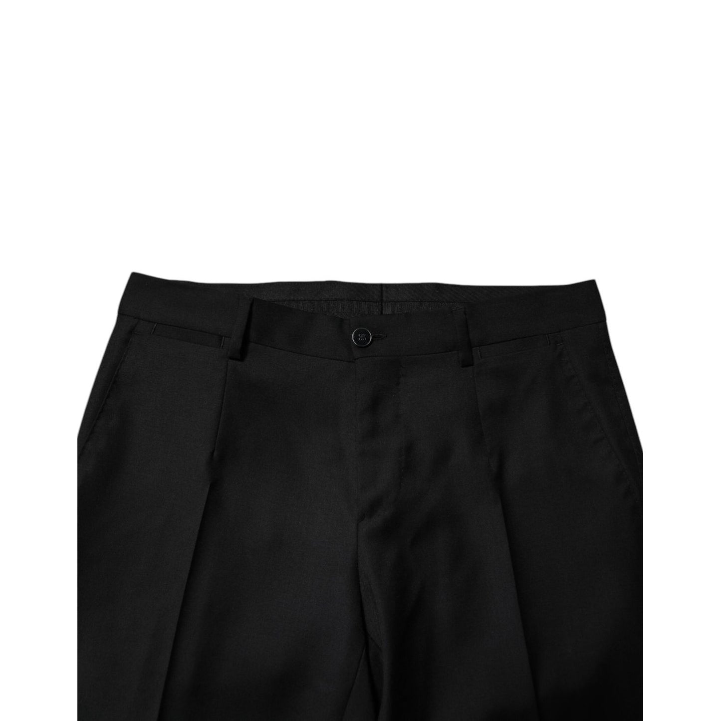 Dolce & Gabbana Black Wool Formal Men Slim Pants Dolce & Gabbana