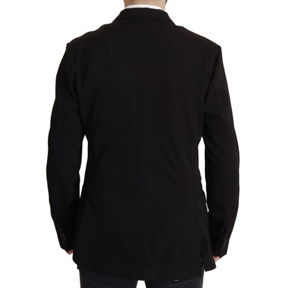 Dolce & Gabbana Black Wool Single Breasted Coat Blazer Dolce & Gabbana