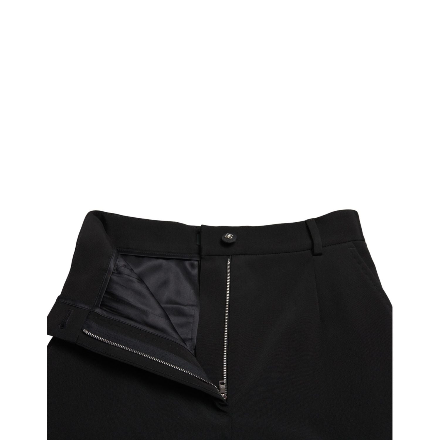 Dolce & Gabbana Black Wool Stretch High Waist Skinny Pants