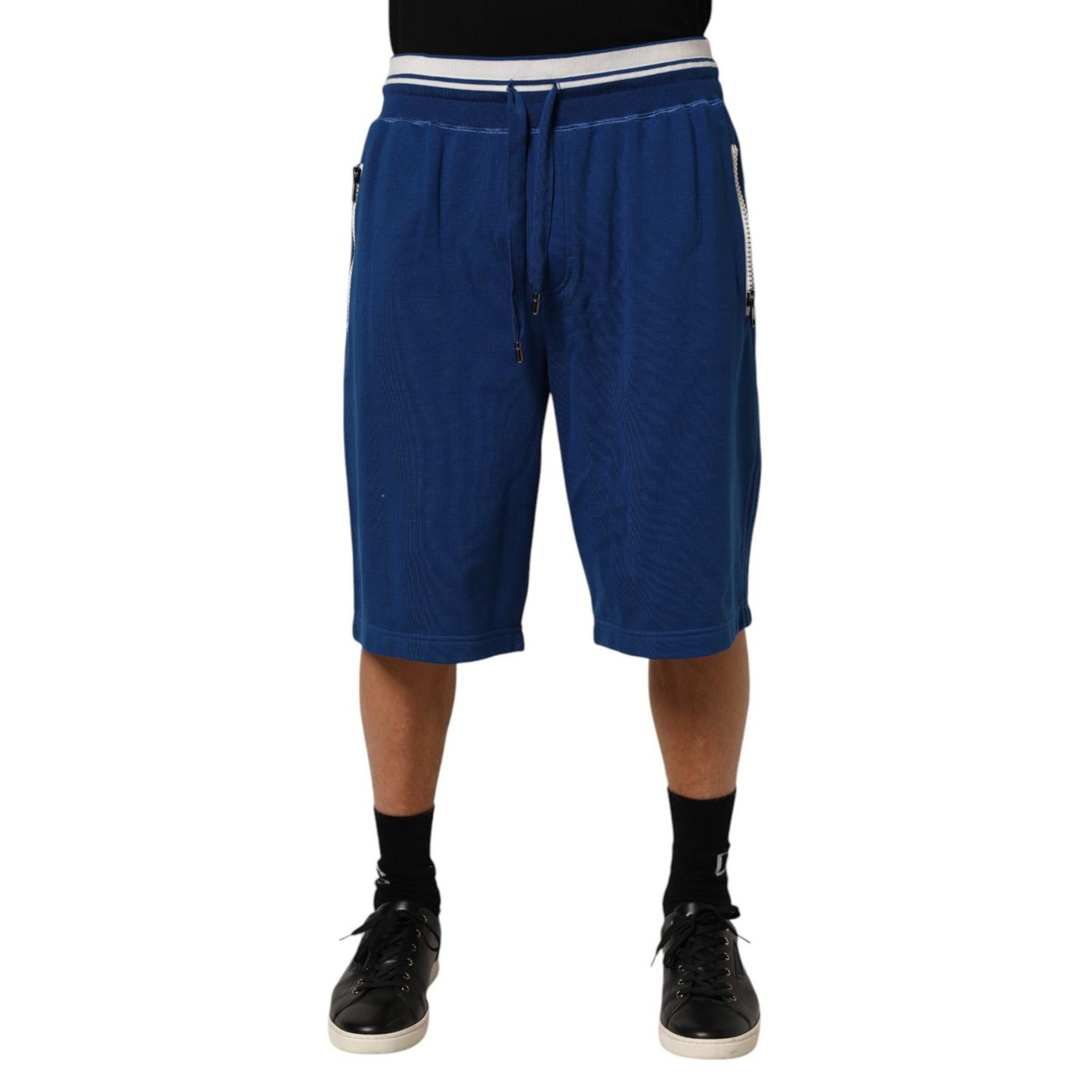 Dolce & Gabbana Blue Cotton Blend Bermuda Sweatpants Shorts Dolce & Gabbana