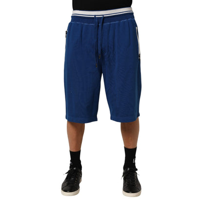 Dolce & Gabbana Blue Cotton Blend Bermuda Sweatpants Shorts Dolce & Gabbana