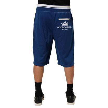 Dolce & Gabbana Blue Cotton Blend Bermuda Sweatpants Shorts Dolce & Gabbana
