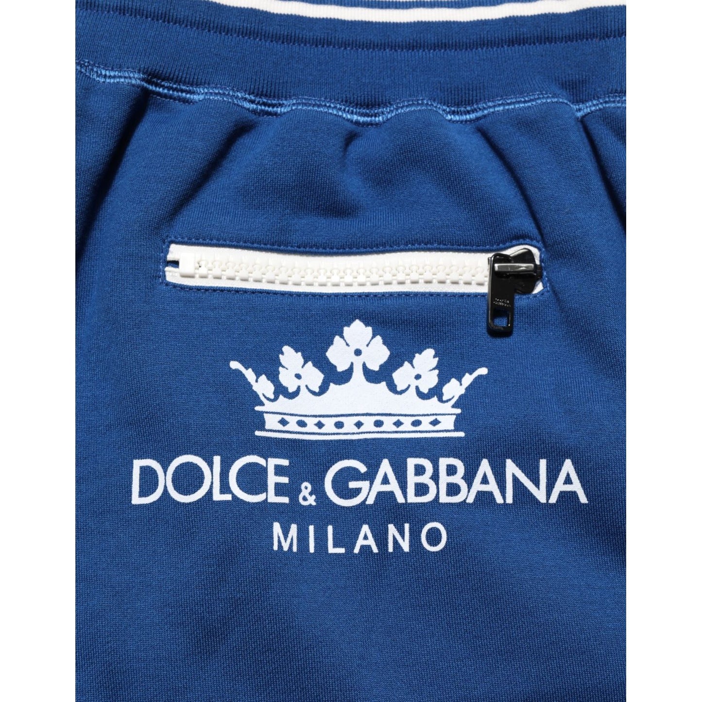 Dolce & Gabbana Blue Cotton Blend Bermuda Sweatpants Shorts Dolce & Gabbana