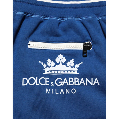 Dolce & Gabbana Blue Cotton Blend Bermuda Sweatpants Shorts Dolce & Gabbana