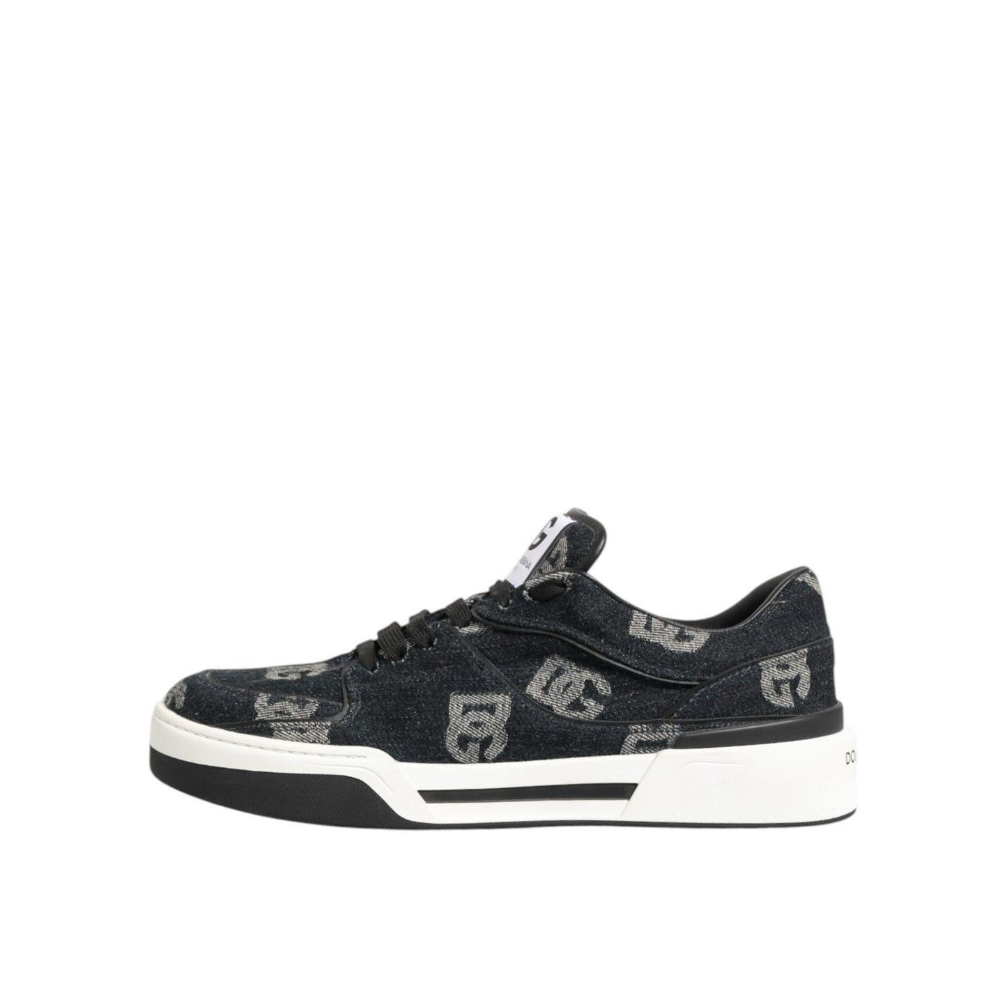 Dolce & Gabbana Blue Cotton Denim Logo Low Top Sneakers Shoes Dolce & Gabbana