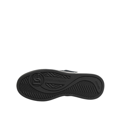 Dolce & Gabbana Blue Cotton Denim Logo Low Top Sneakers Shoes Dolce & Gabbana