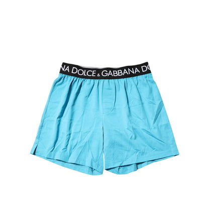 Dolce & Gabbana Blue Logo Waist Regular Boxer Shorts Underwear Dolce & Gabbana