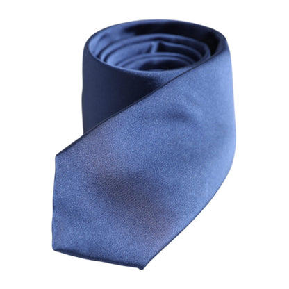 Dolce & Gabbana Blue Solid Silk Adjustable Necktie Tie