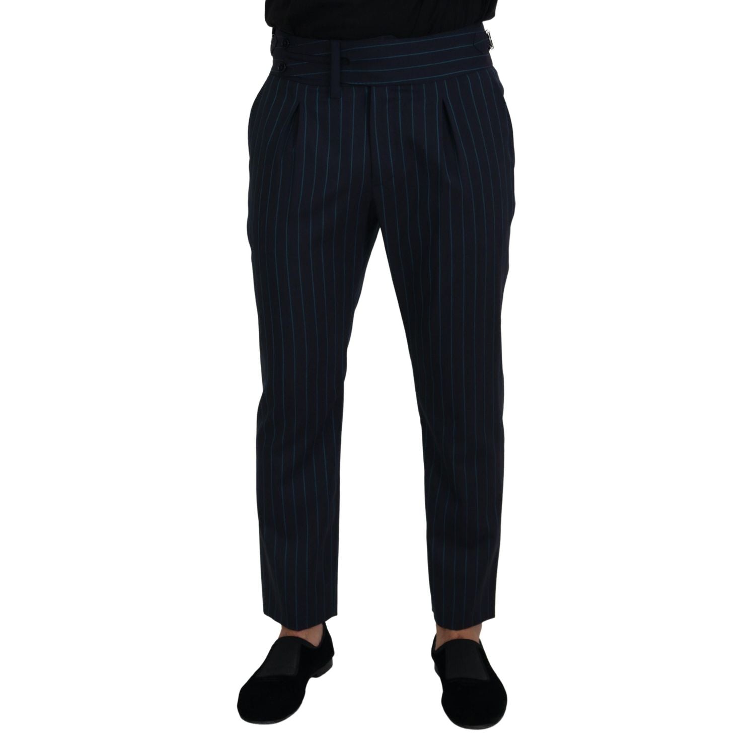 Dolce & Gabbana Blue Striped Men Formal Pants