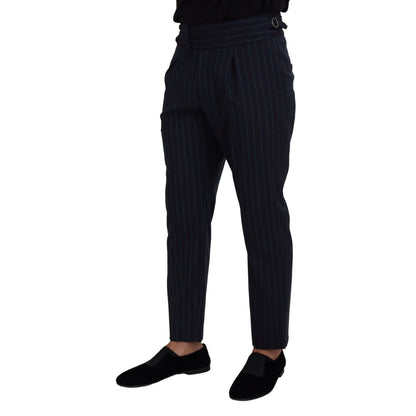 Dolce & Gabbana Blue Striped Men Formal Pants Dolce & Gabbana