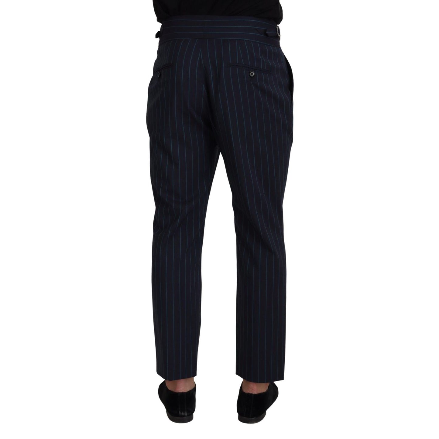 Dolce & Gabbana Blue Striped Men Formal Pants Dolce & Gabbana