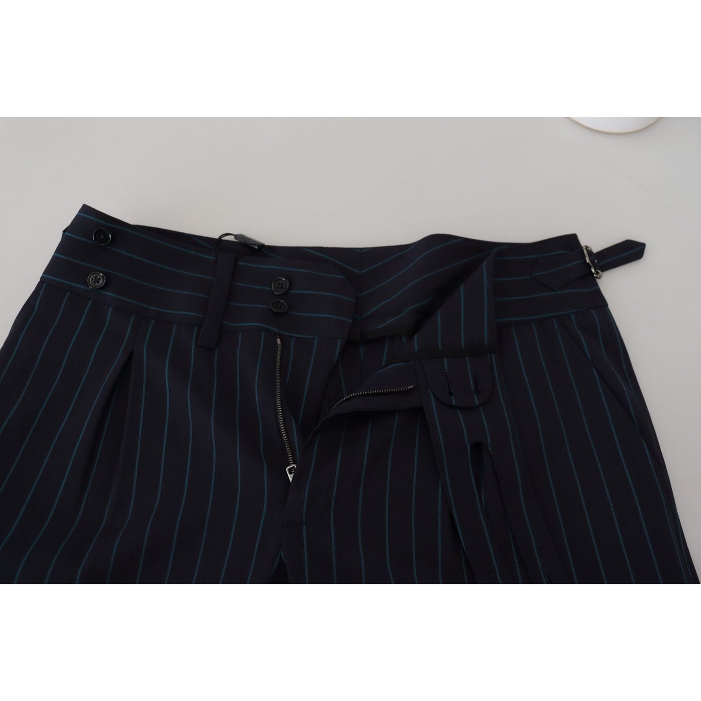 Dolce & Gabbana Blue Striped Men Formal Pants Dolce & Gabbana