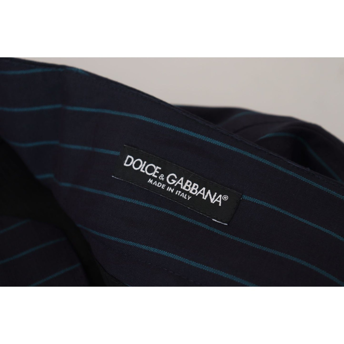 Dolce & Gabbana Blue Striped Men Formal Pants Dolce & Gabbana
