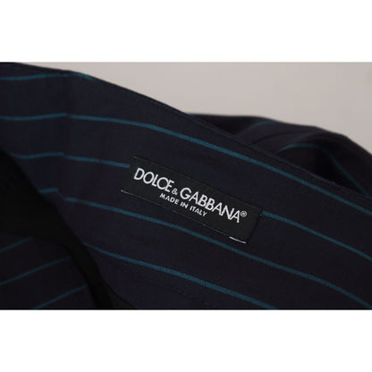 Dolce & Gabbana Blue Striped Men Formal Pants Dolce & Gabbana