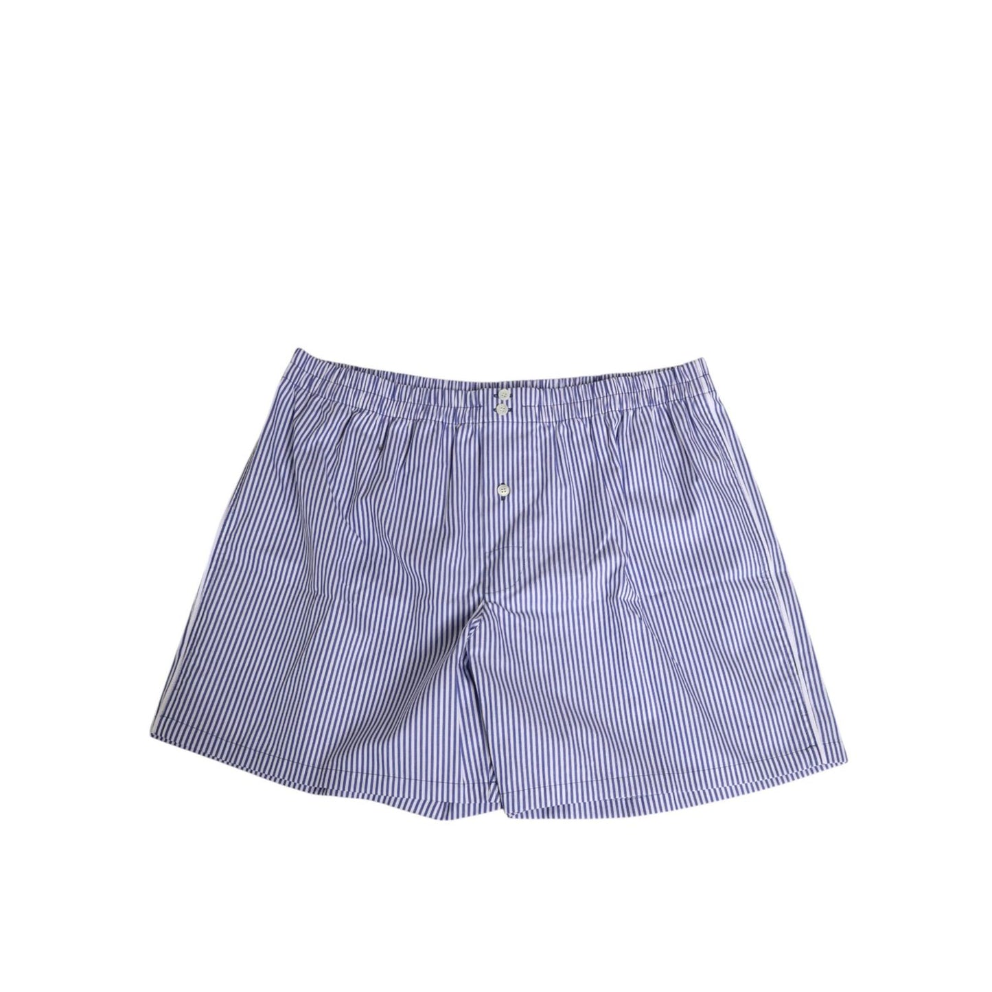 Dolce & Gabbana Blue White Cotton Striped Button Fly Shorts Swimwear Dolce & Gabbana