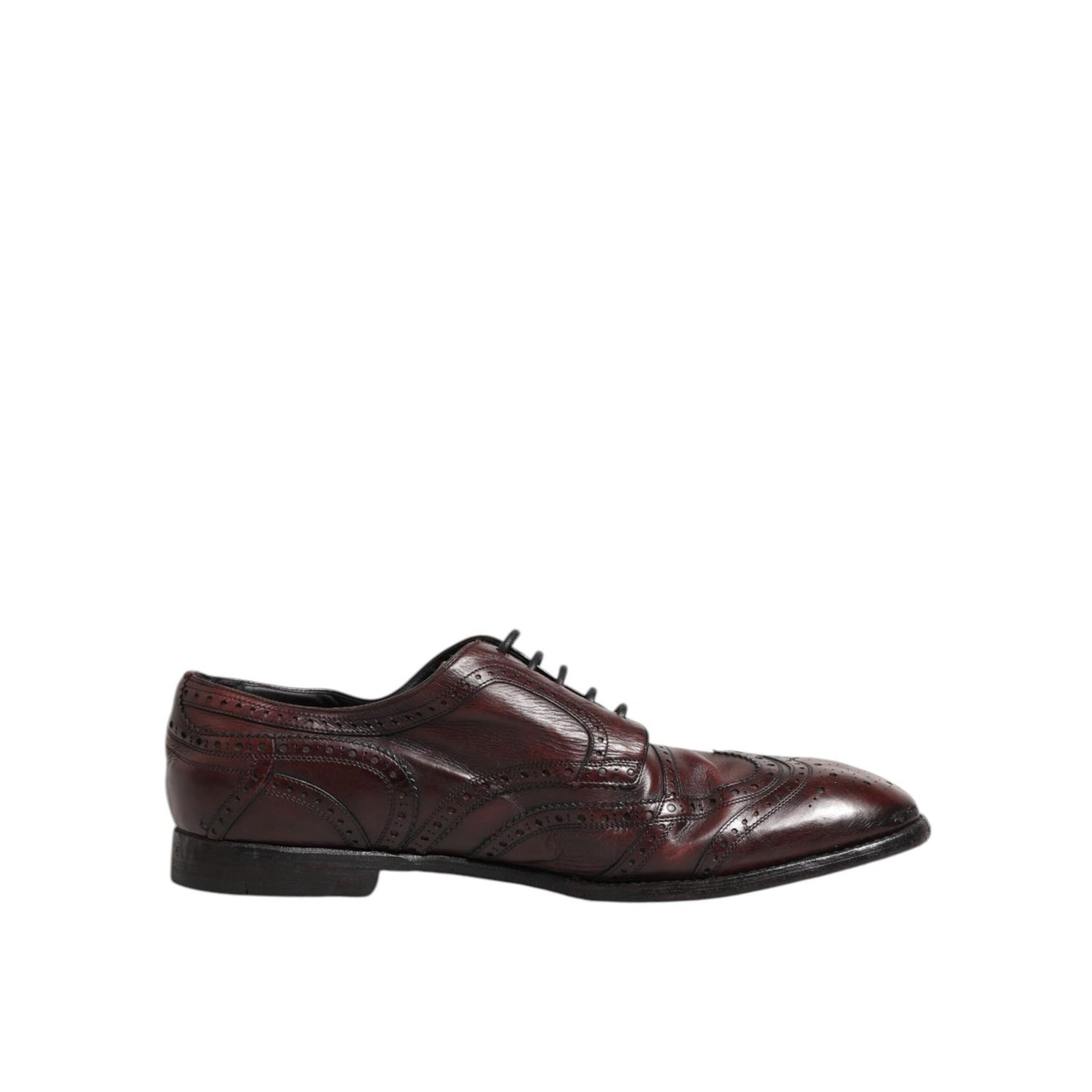 Dolce & Gabbana Bordeaux Leather Lace Up Dress Derby Shoes Dolce & Gabbana