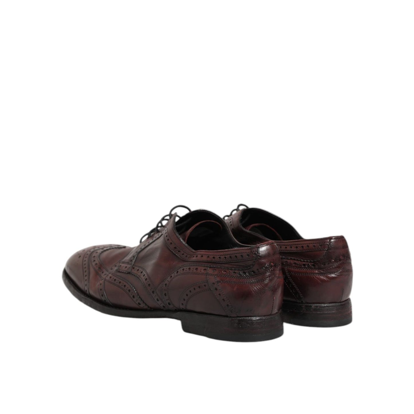 Dolce & Gabbana Bordeaux Leather Lace Up Dress Derby Shoes Dolce & Gabbana