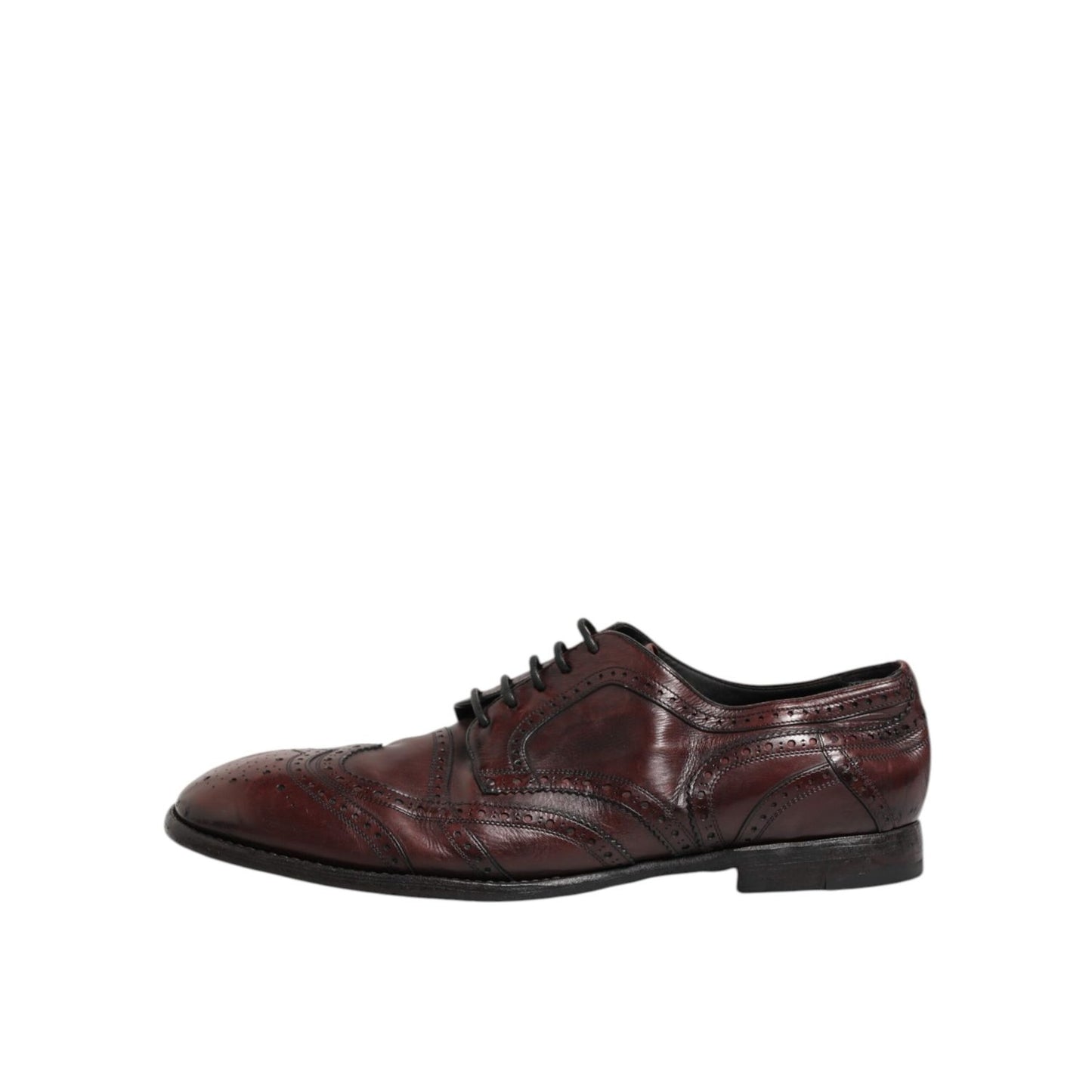 Dolce & Gabbana Bordeaux Leather Lace Up Dress Derby Shoes Dolce & Gabbana