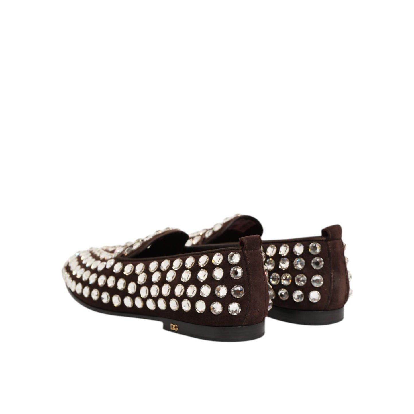 Dolce & Gabbana Bordeaux Suede Crystals Loafers Dress Shoes Dolce & Gabbana