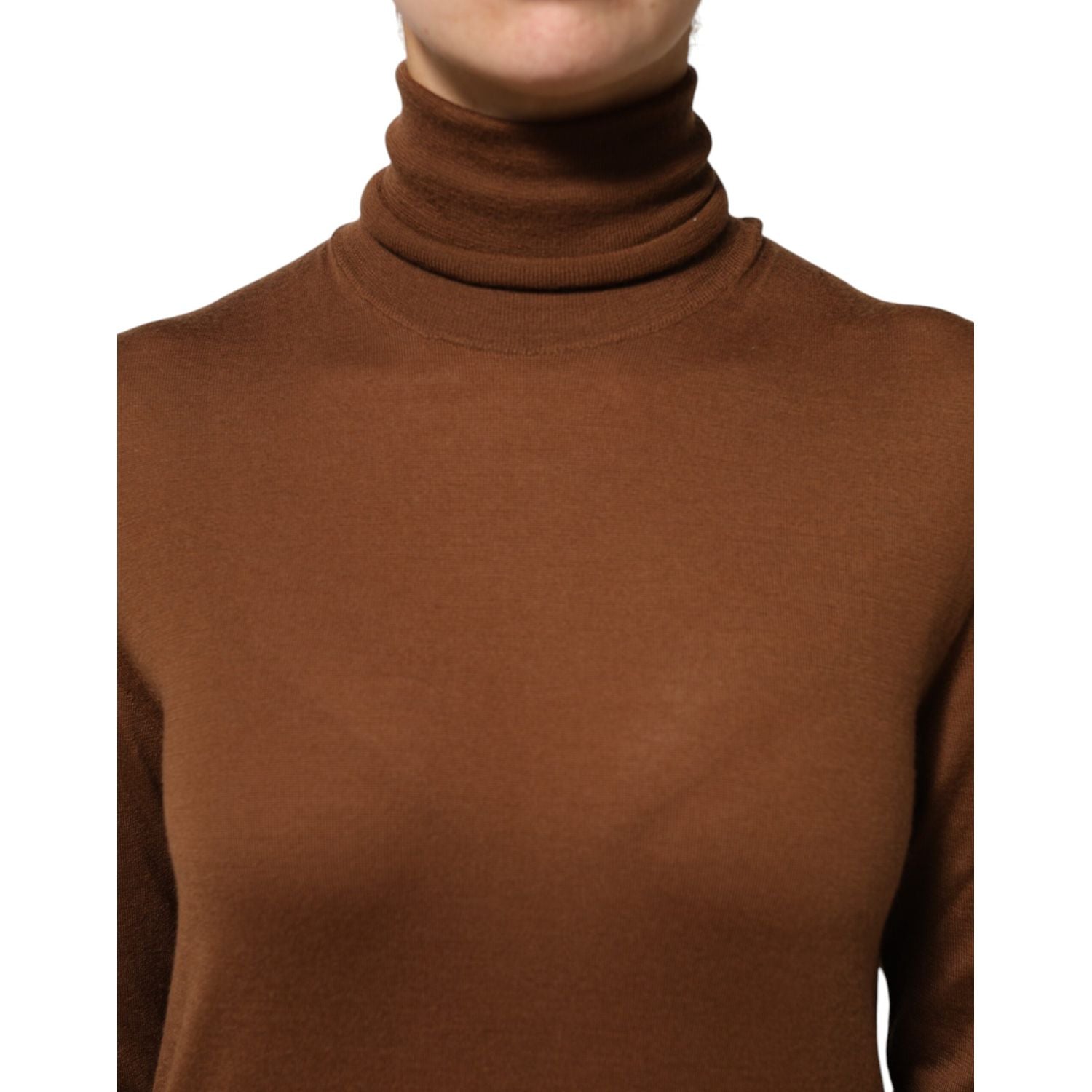 Dolce & Gabbana Brown Cashmere Turtle Neck Pullover Sweater