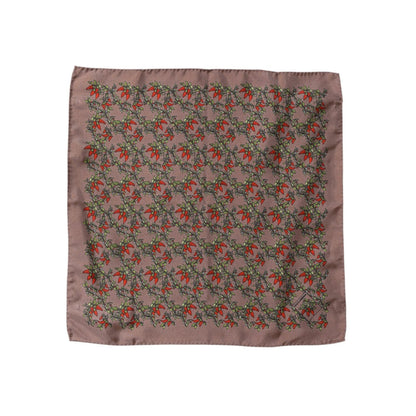 Dolce & Gabbana Brown Chilis Silk Square Men Foulard Scarf Dolce & Gabbana