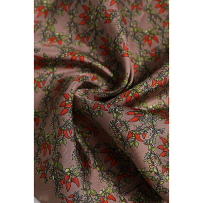 Dolce & Gabbana Brown Chilis Silk Square Men Foulard Scarf Dolce & Gabbana