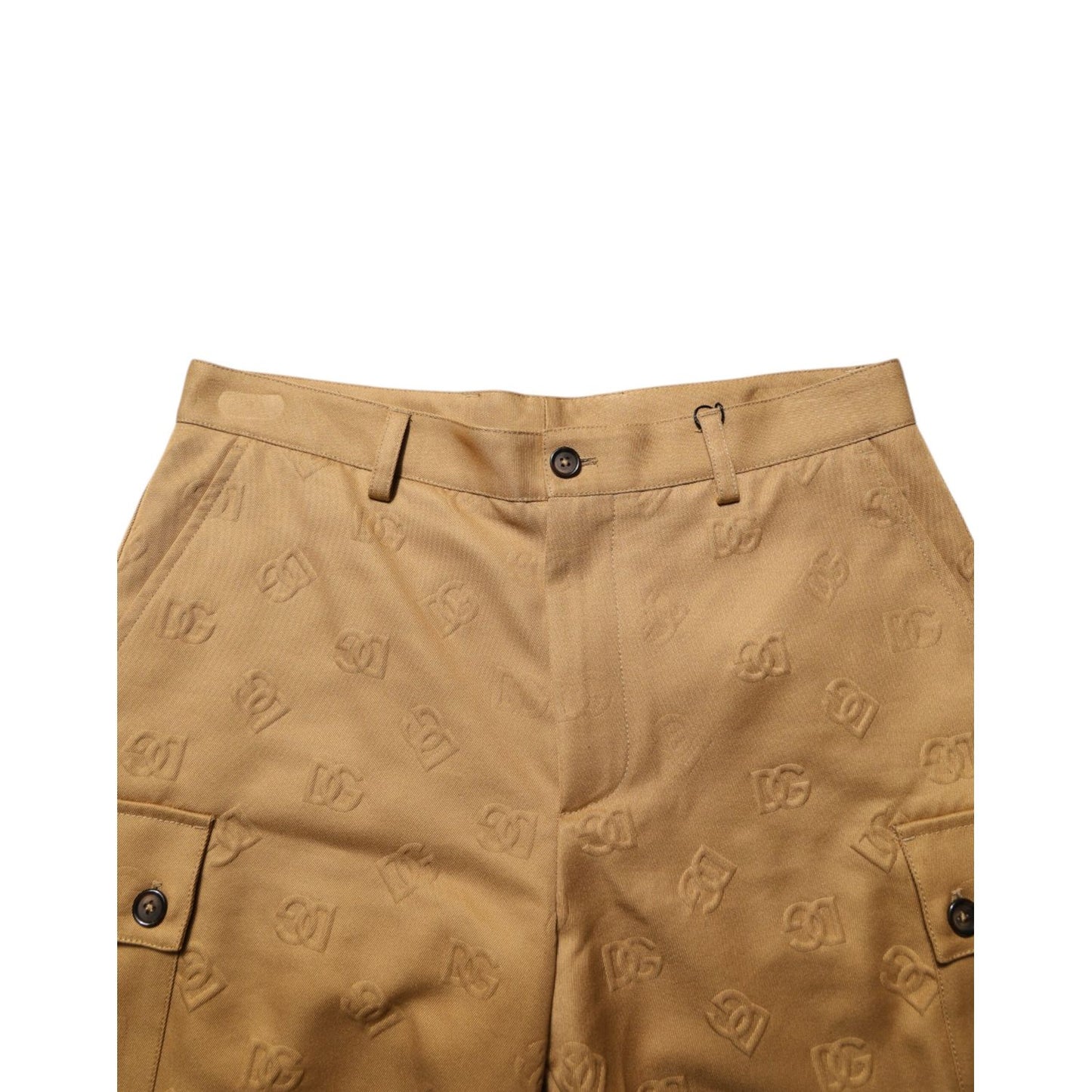 Dolce & Gabbana Brown Cotton Stretch Logo CargoBermuda Shorts Dolce & Gabbana