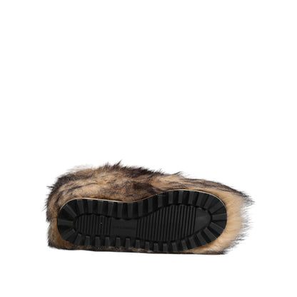 Dolce & Gabbana Brown Faux Skim Ski Fur Men Short Boots Shoes Dolce & Gabbana