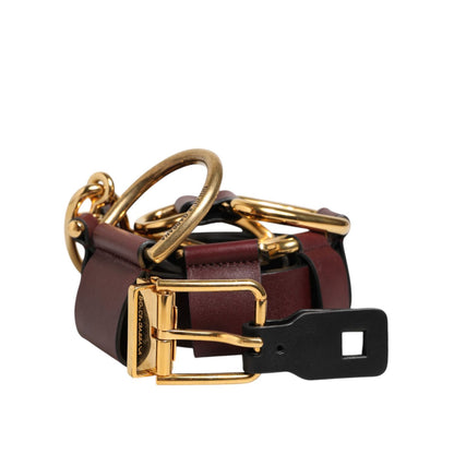 Dolce & Gabbana Brown Key Ring Clip Attachments Buckle Belt Dolce & Gabbana