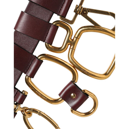 Dolce & Gabbana Brown Key Ring Clip Attachments Buckle Belt Dolce & Gabbana