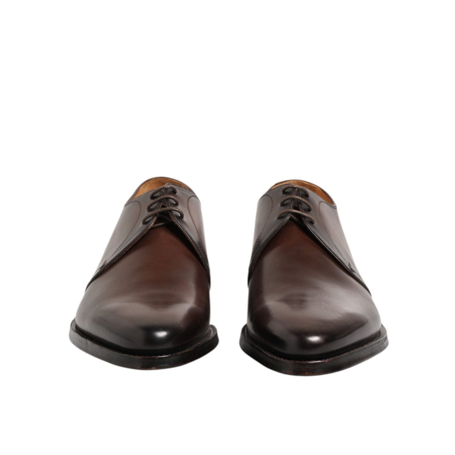 Dolce & Gabbana Brown Leather Lace Up Dress Men Derby Shoes Dolce & Gabbana
