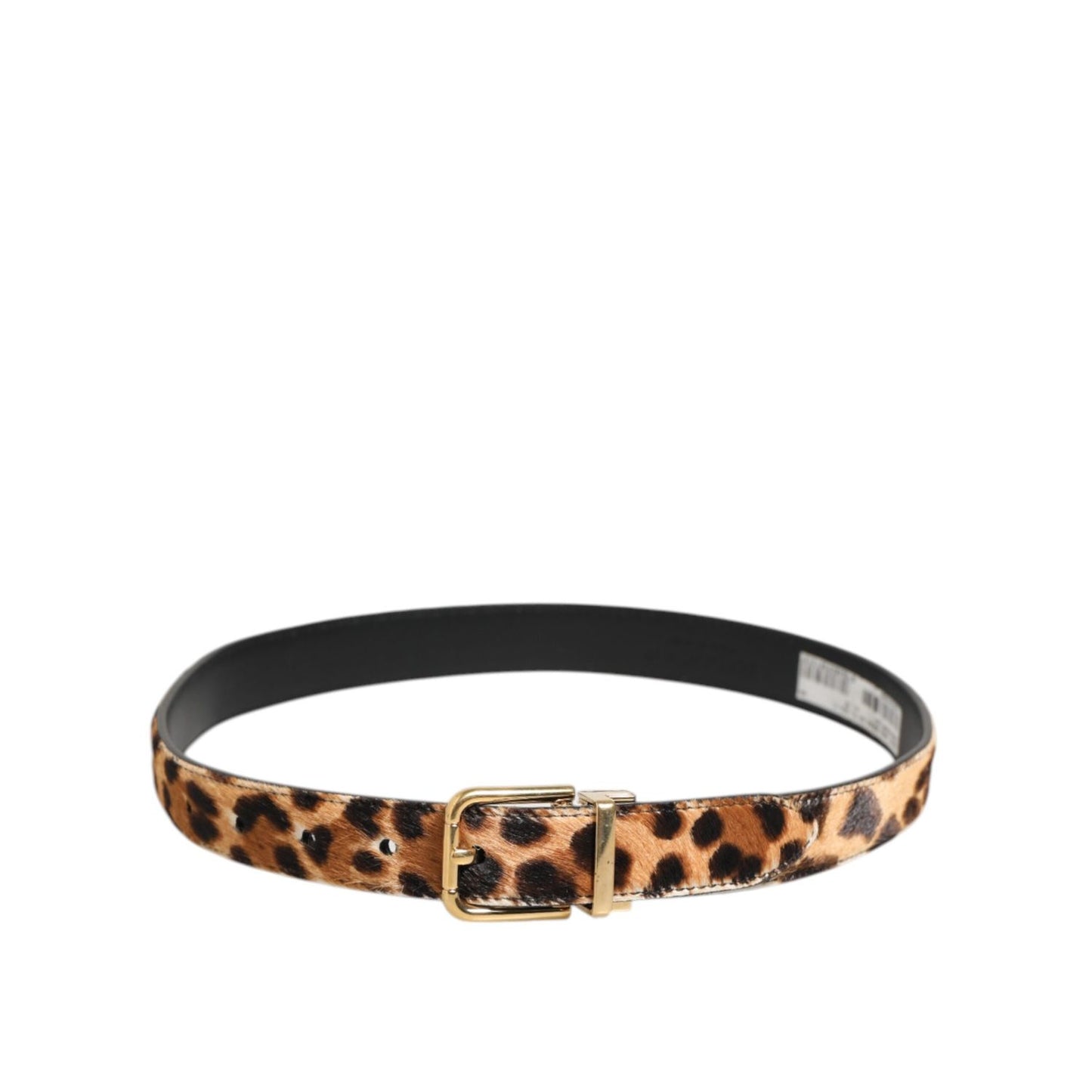 Dolce & Gabbana Brown Leather Leopard Print Metal Buckle Belt Dolce & Gabbana