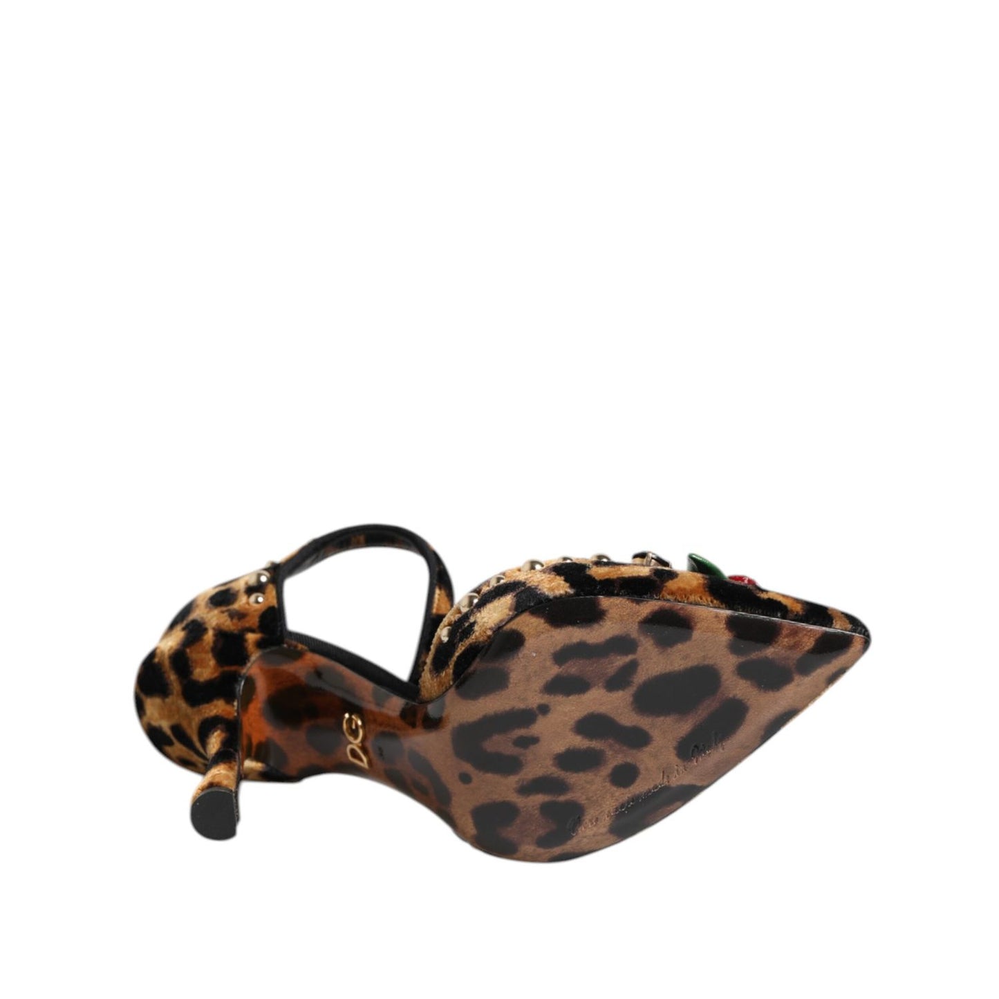 Dolce & Gabbana Brown Leopard Crystal Roses Pumps Shoes Dolce & Gabbana