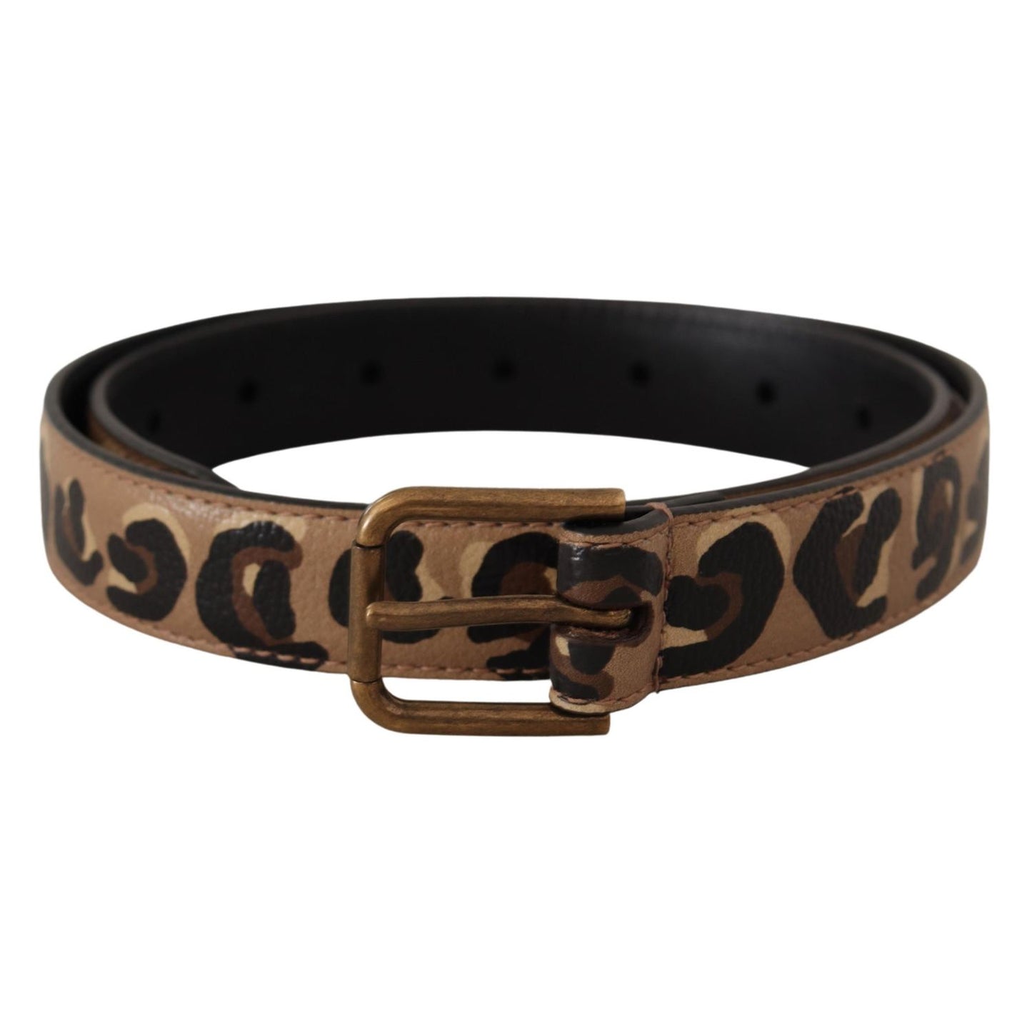 Dolce & Gabbana Brown Leopard Print Vintage Metal Waist Buckle Belt Dolce & Gabbana