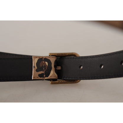 Dolce & Gabbana Brown Leopard Print Vintage Metal Waist Buckle Belt Dolce & Gabbana