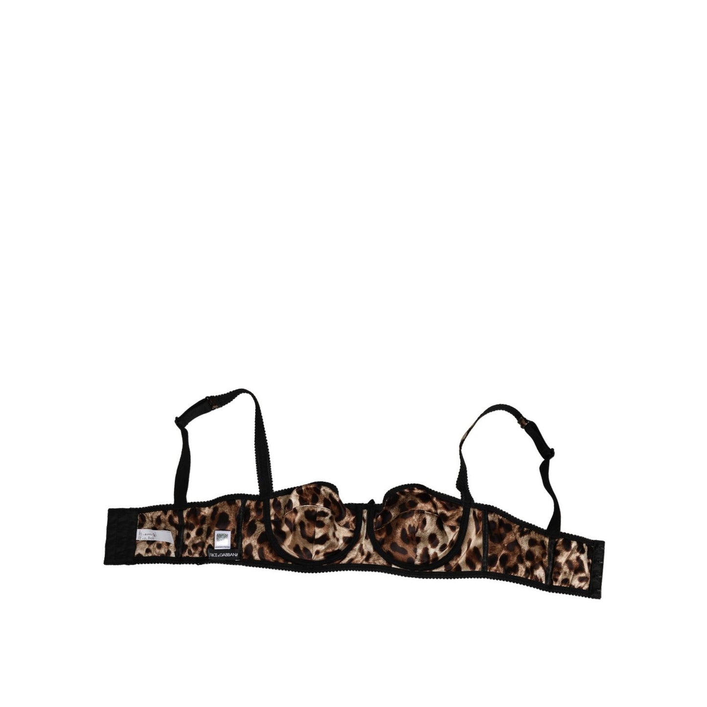 Dolce & Gabbana Brown Leopard Silk Balconnet Bra Underwear