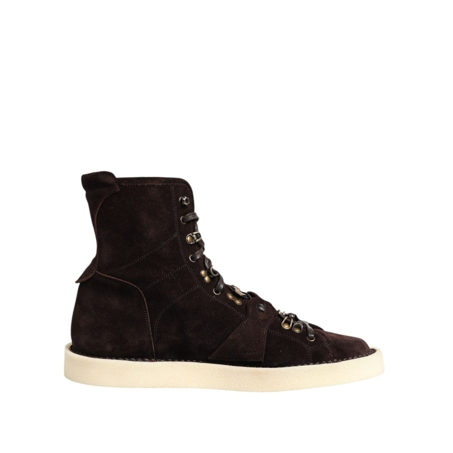 Dolce & Gabbana Brown Suede Lace Up Ankle Short Boots Shoes Dolce & Gabbana