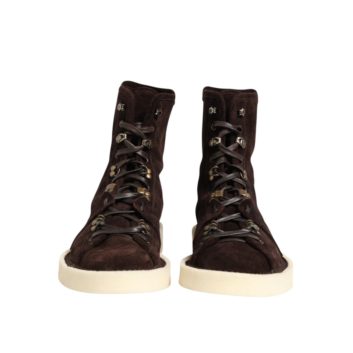 Dolce & Gabbana Brown Suede Lace Up Ankle Short Boots Shoes Dolce & Gabbana
