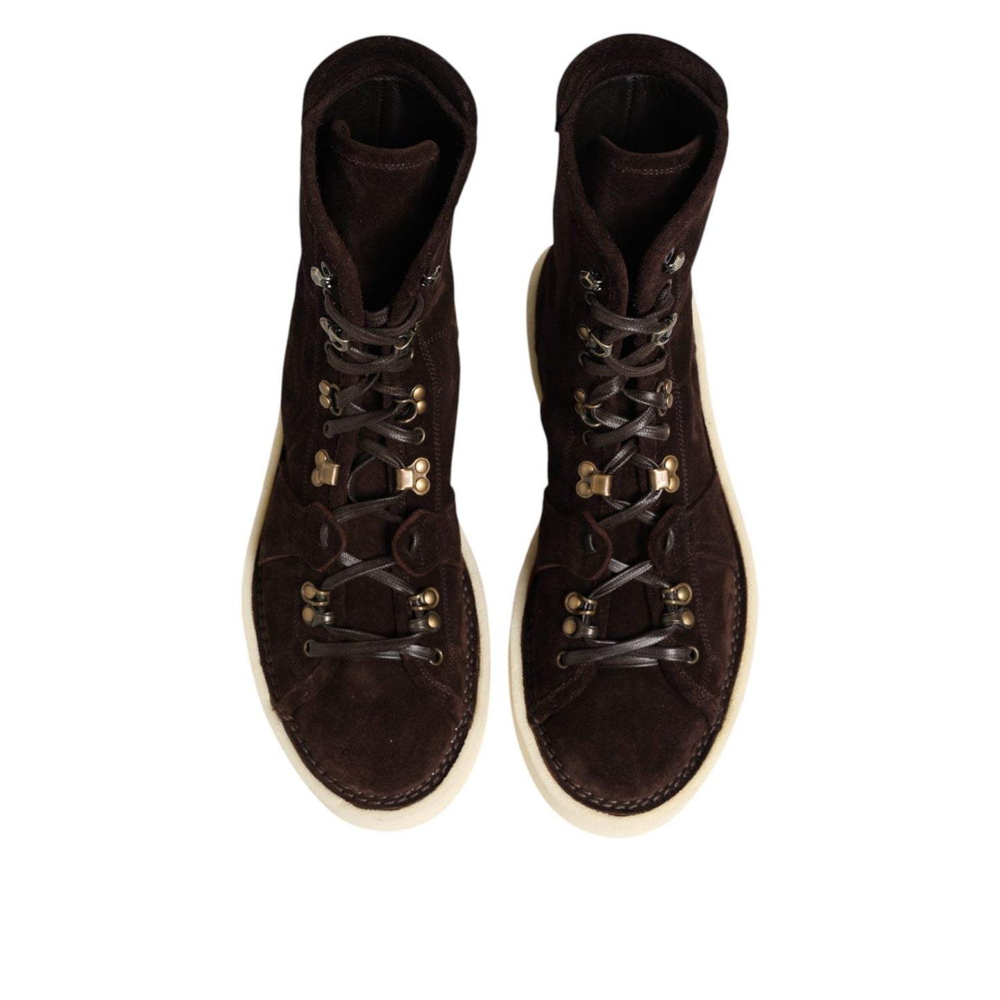 Dolce & Gabbana Brown Suede Lace Up Ankle Short Boots Shoes Dolce & Gabbana