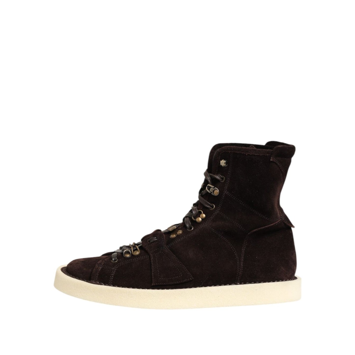 Dolce & Gabbana Brown Suede Lace Up Ankle Short Boots Shoes Dolce & Gabbana