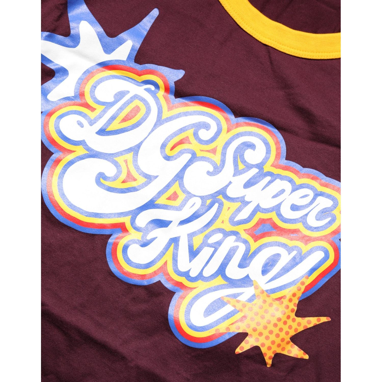 Dolce & Gabbana Burgundy Cotton DG Super King Logo T-Shirt